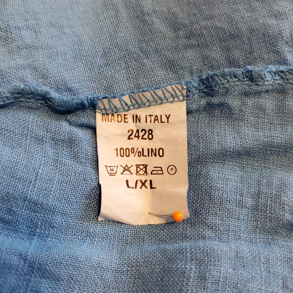 Bella Amore Large/XL Blue Linen Tunic Made in Italy - Picture 7 of 7
